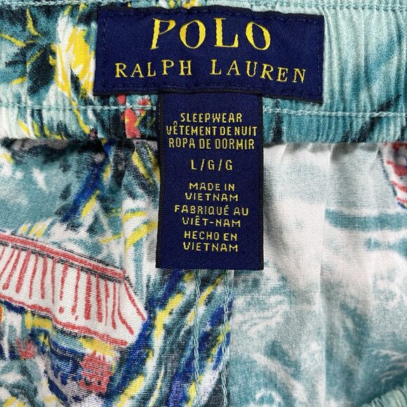 Polo Ralph Lauren's Men's Large Pajama Pants Sleepwear Tropical-Print - Picture 2 of 16
